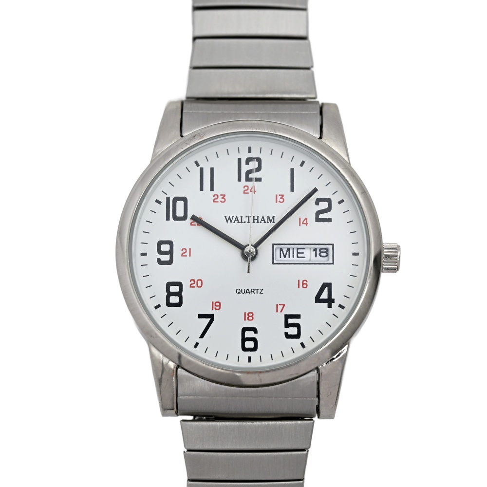 Waltham Expansion Band Railroad White Dial Men's Wrist Watch